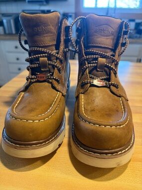 Men's Brown Leather Brunt Work Boots